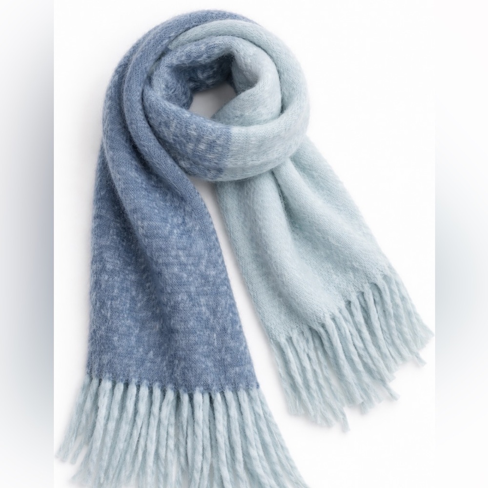 2 for $18 Deal | Soft Blue and Light Blue Color-block Scarf